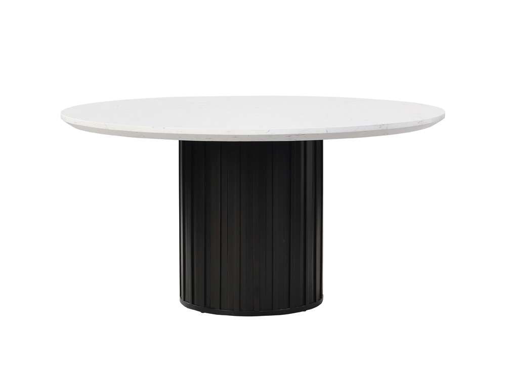 ACME Furniture - Jaramillo Round Dining Table - Engineering Marble Top & Black - DN02141 veiw 1