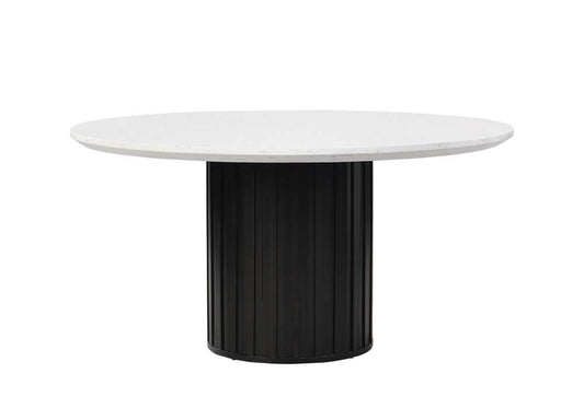 ACME Furniture - Jaramillo Round Dining Table - Engineering Marble Top & Black - DN02141 veiw 1