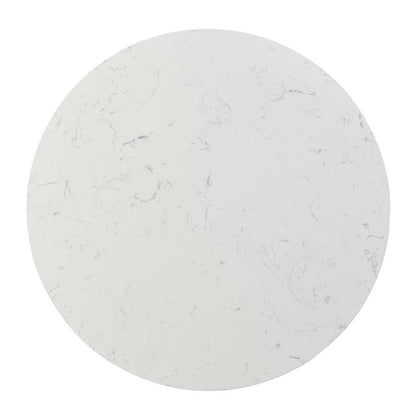 ACME Furniture - Jaramillo Round Dining Table - Engineering Marble Top & Black - DN02141 veiw 2