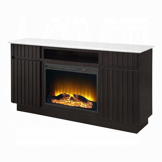 ACME Furniture - Jaramillo - Server w/Natural Marble Top & Fireplace - Engineered Marble & Rustic Espresso  - DN02718 view 1