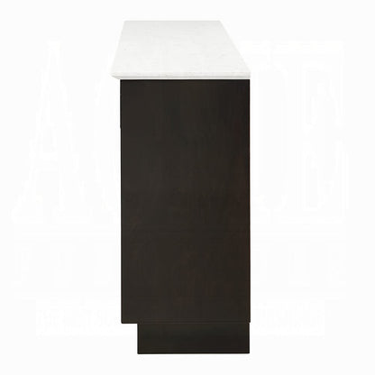 ACME Furniture - Jaramillo - Server w/Natural Marble Top & Fireplace - Engineered Marble & Rustic Espresso  - DN02718 view 4