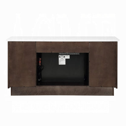 ACME Furniture - Jaramillo - Server w/Natural Marble Top & Fireplace - Engineered Marble & Rustic Espresso  - DN02718 view 5