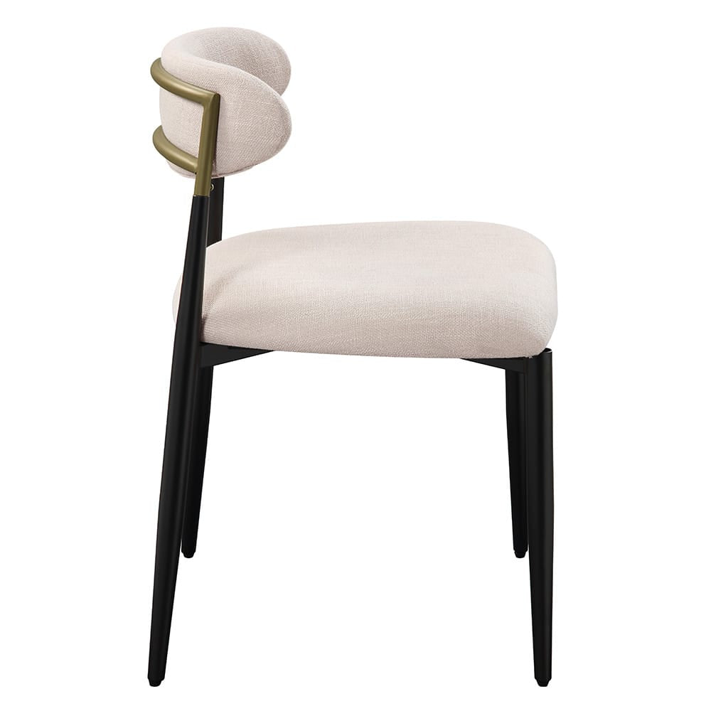 ACME Furniture - Jaramillo - Side Chair (Set of 2) - Beige Linen & Black  - DN02694A view 4