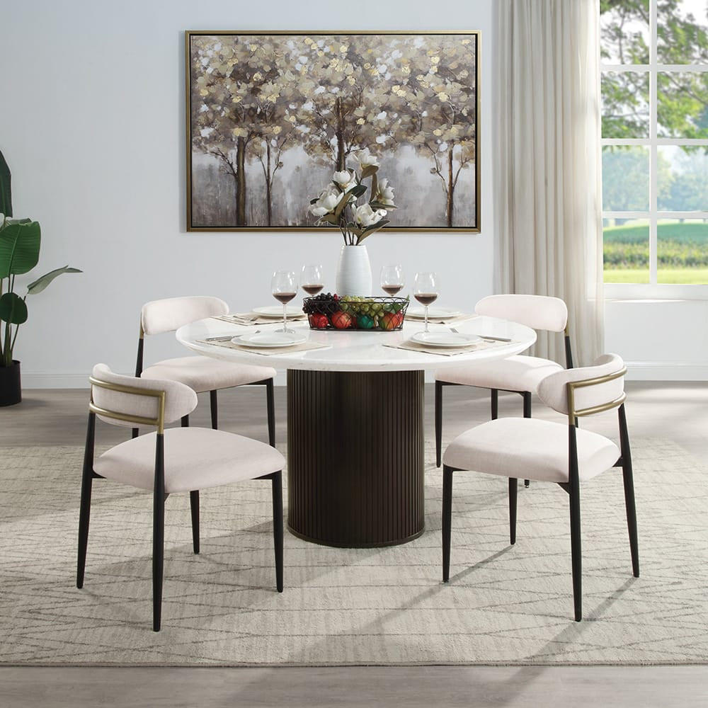 ACME Furniture - Jaramillo - Side Chair (Set of 2) - Beige Linen & Black  - DN02694A view 7