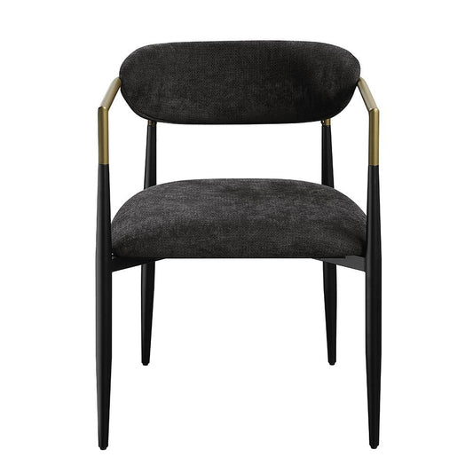 ACME Furniture - Jaramillo Side Chair (Set of 2) - Black Chenille & Black Finish - DN02696 view 2