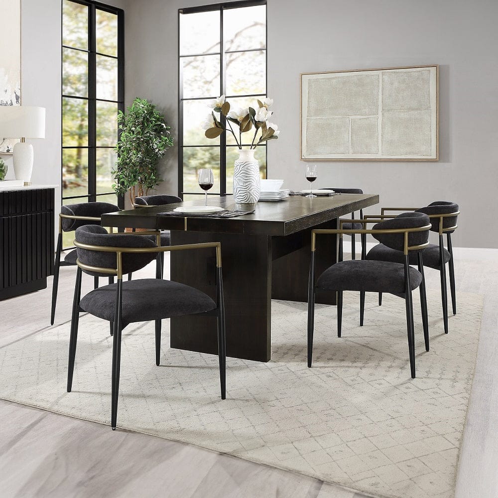 ACME Furniture - Jaramillo Side Chair (Set of 2) - Black Chenille & Black Finish - DN02696 view 7