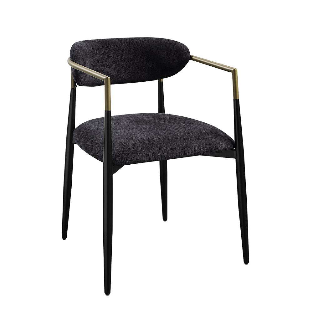 ACME Furniture - Jaramillo Side Chair (Set of 2) - Black Chenille & Black Finish - DN02696 veiw 1