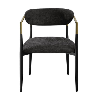 ACME Furniture - Jaramillo Side Chair (Set of 2) - Black Chenille & Black Finish - DN02696 veiw 2