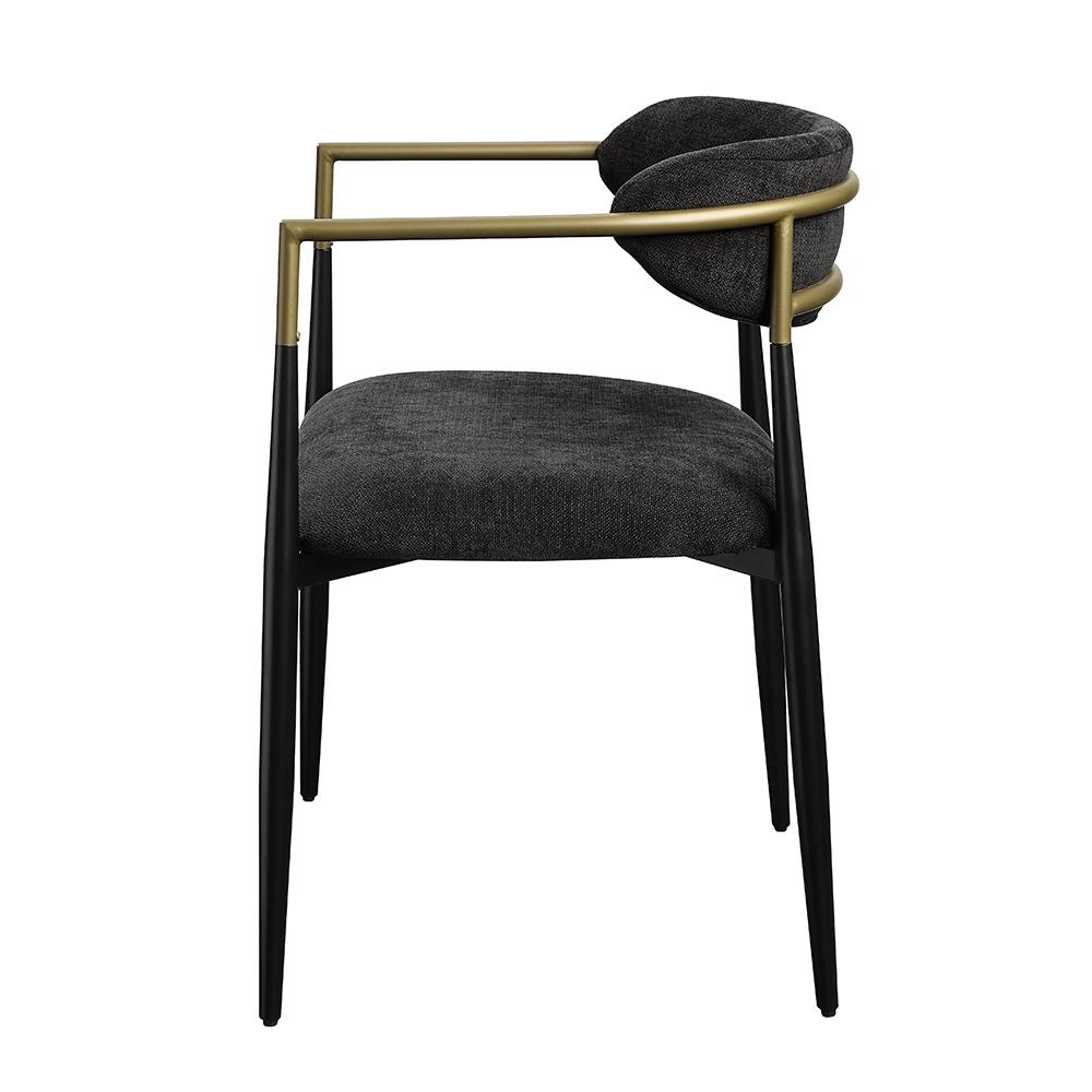 ACME Furniture - Jaramillo Side Chair (Set of 2) - Black Chenille & Black Finish - DN02696 veiw 3