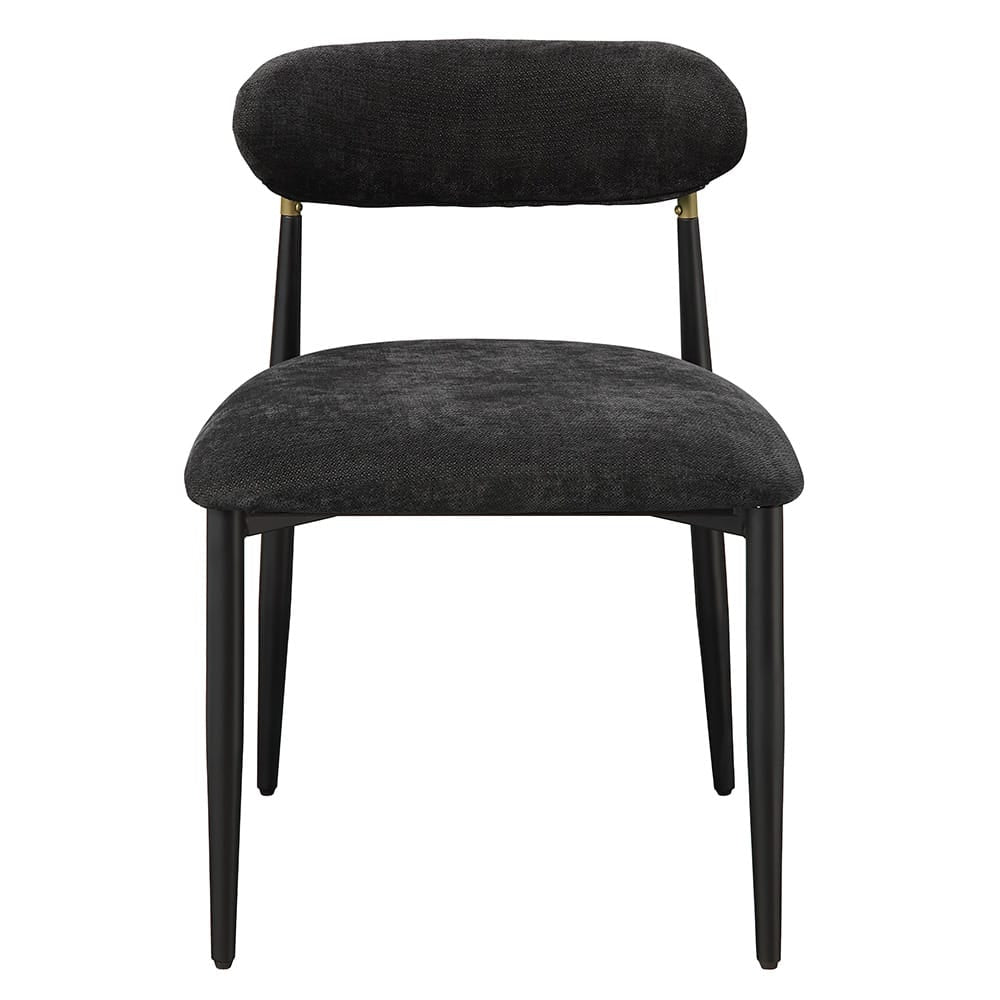 ACME Furniture - Jaramillo - Side Chair (Set of 2) - Black Chenille & Black  - DN02693A view 2