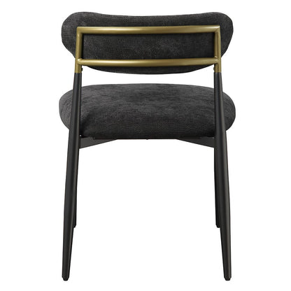 ACME Furniture - Jaramillo - Side Chair (Set of 2) - Black Chenille & Black  - DN02693A view 3