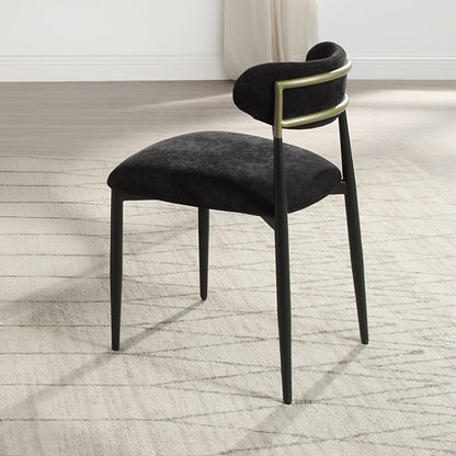 ACME Furniture - Jaramillo - Side Chair (Set of 2) - Black Chenille & Black  - DN02693A view 6