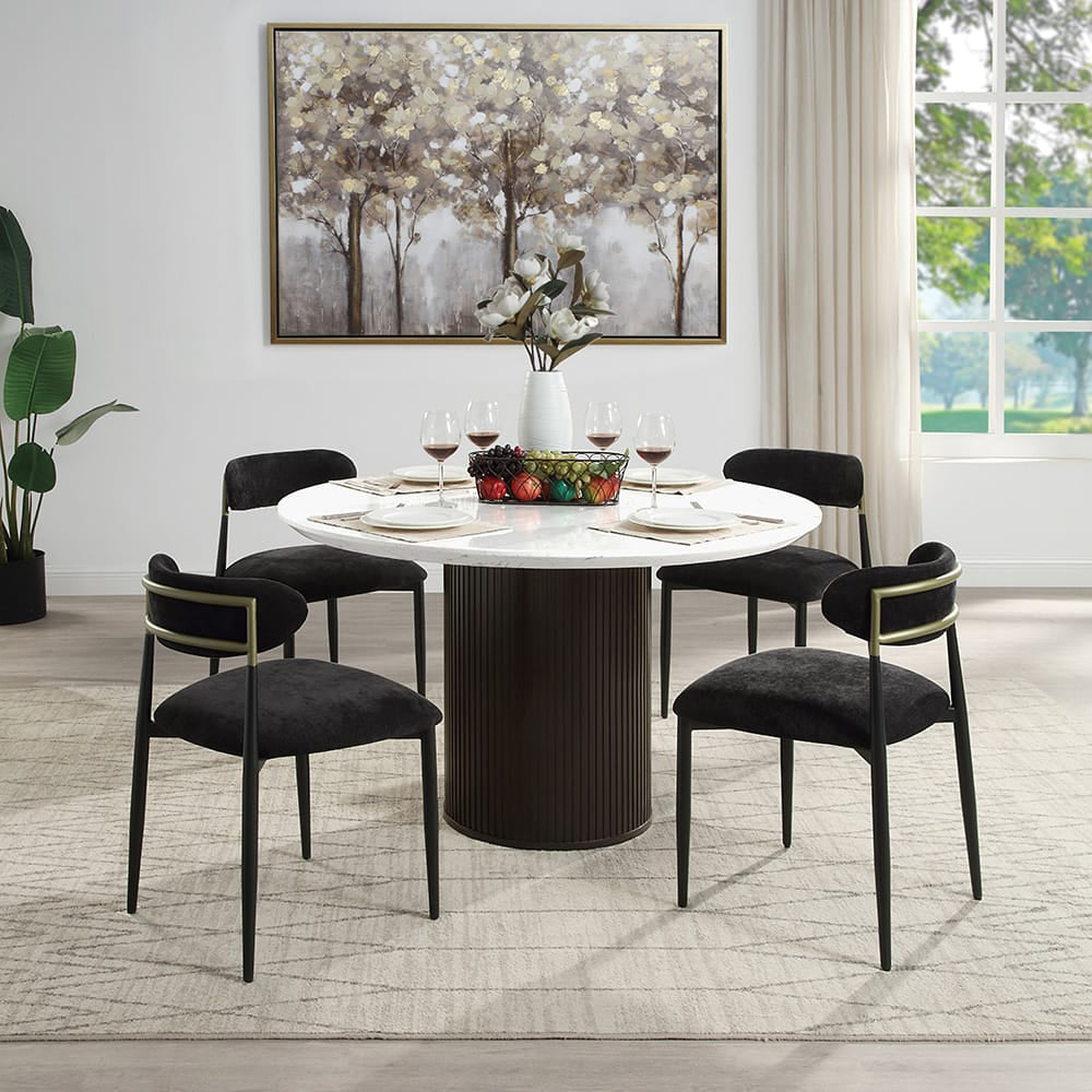 ACME Furniture - Jaramillo - Side Chair (Set of 2) - Black Chenille & Black  - DN02693A view 7