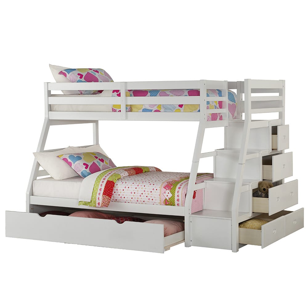 ACME Furniture - Jason (Storage) - Bunk Bed (T/F) w/Trundle (Full) & Storage - White - 37105A view 2