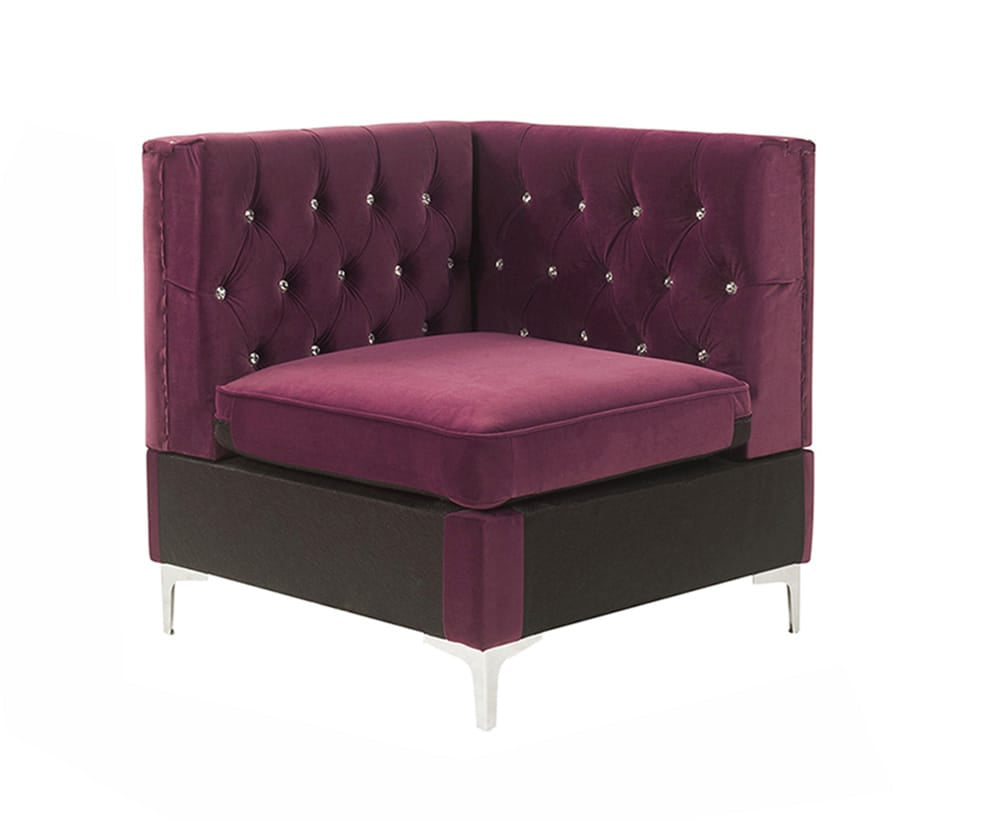 ACME Furniture - Jaszira - Modular - Wedge - Burgundy Velvet - 57334 view 1