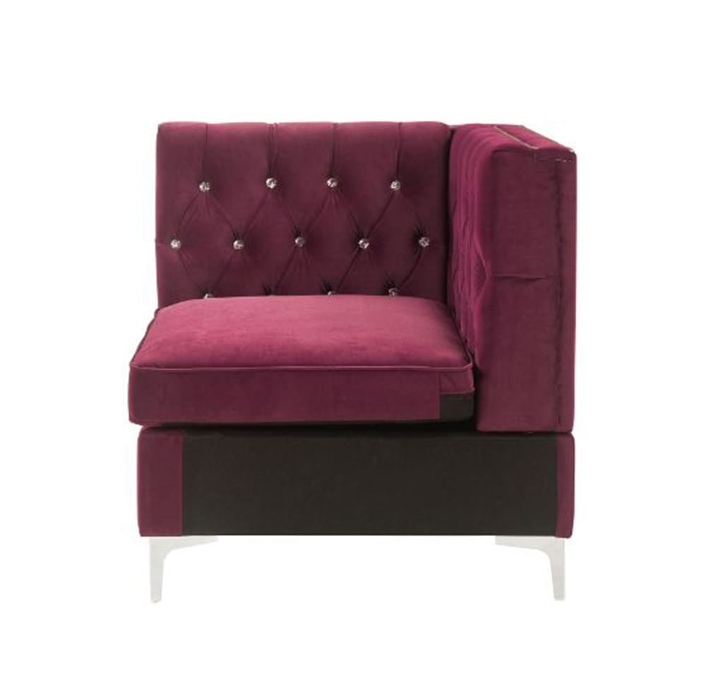 ACME Furniture - Jaszira - Modular - Wedge - Burgundy Velvet - 57334 view 3