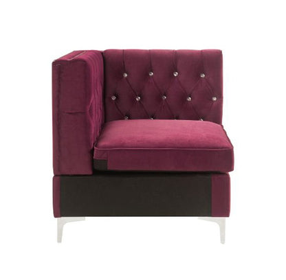 ACME Furniture - Jaszira - Modular - Wedge - Burgundy Velvet - 57334 view 4