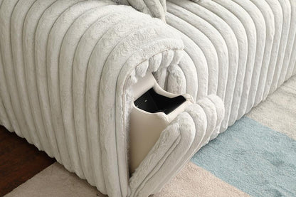 ACME Furniture - Jaya Power Motion Sofa w/Sleeper & USB Port - Mondo Grey Corduroy - LV04660 veiw 7