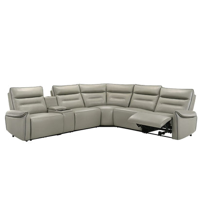 ACME Furniture - Jayke - Power Motion Sectional Sofa - Light Gray Top Grain Leather Match - LV04830 view 1