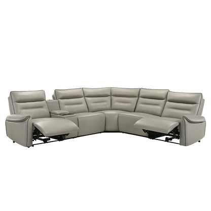 ACME Furniture - Jayke - Power Motion Sectional Sofa - Light Gray Top Grain Leather Match - LV04830 view 2