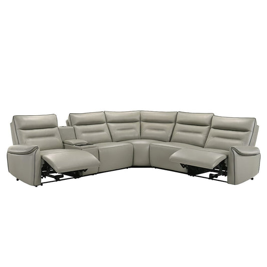 ACME Furniture - Jayke - Power Motion Sectional Sofa - Light Gray Top Grain Leather Match - LV04830 view 2