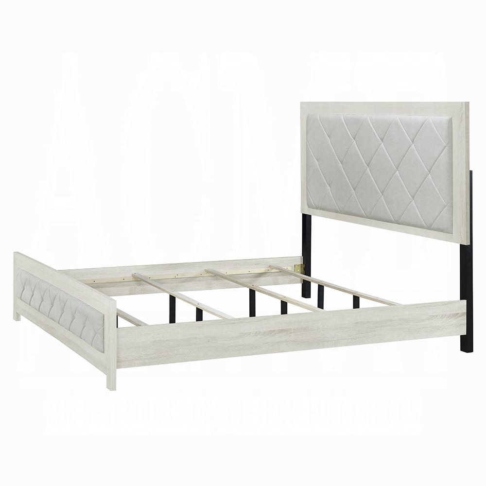 ACME Furniture - Jehoram - Eastern King Bed - Beige Linen & Beige  - BD04351EK view 1