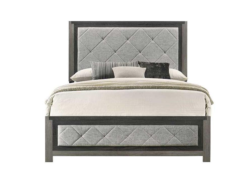 ACME Furniture - Jehoram Eastern King Bed - Gray Linen & Gray Finish - BD02721EK view 2