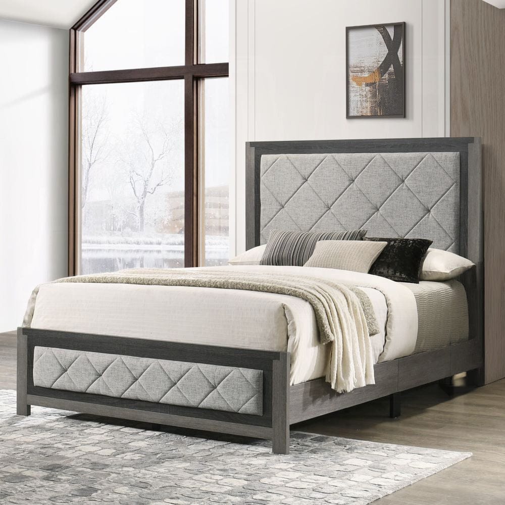 ACME Furniture - Jehoram Eastern King Bed - Gray Linen & Gray Finish - BD02721EK view 3