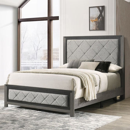 ACME Furniture - Jehoram Eastern King Bed - Gray Linen & Gray Finish - BD02721EK view 3