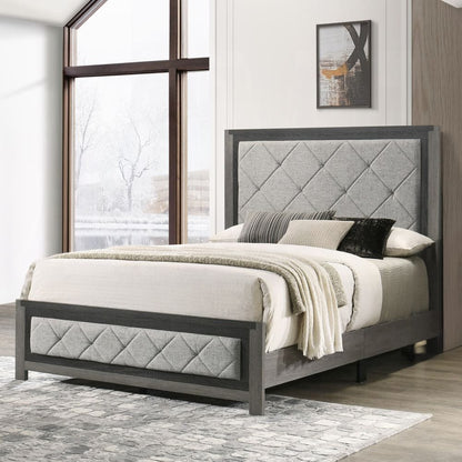 ACME Furniture - Jehoram Queen Bed - Gray Linen & Gray Finish - BD02722Q view 3