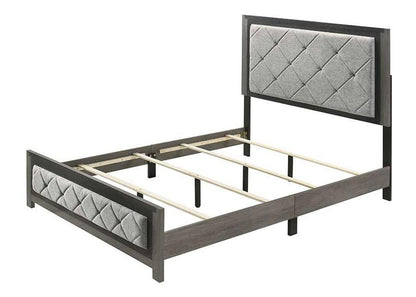 ACME Furniture - Jehoram Queen Bed - Gray Linen & Gray Finish - BD02722Q veiw 1