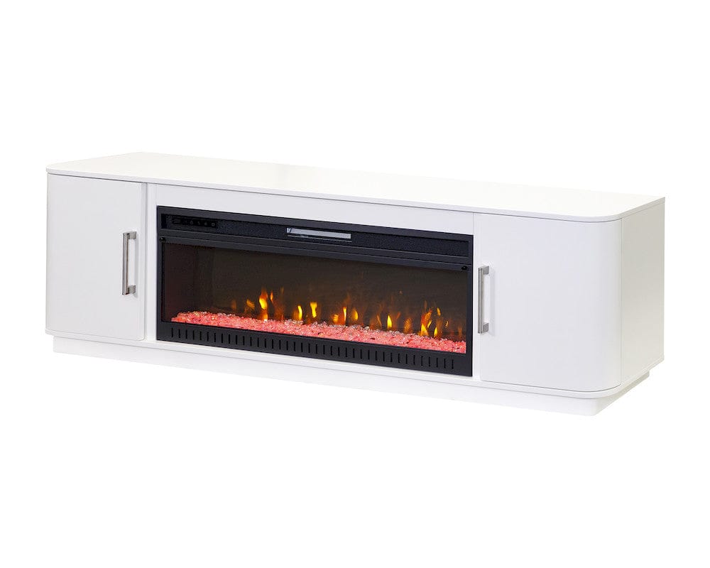 Martin Furniture - Uptown - Modern 76" Fireplace Console, Entertainment Storage, TV Stand, Fully Assembled, White - IMUP370FPW view 1