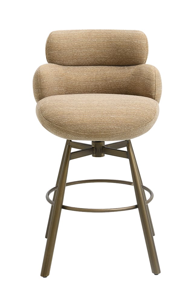 ACME Furniture - Jena - Counter Height Chair w/Swivel - Taupe Chenille & Bronze - DN03808 view 2