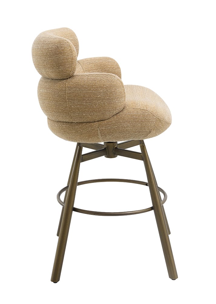 ACME Furniture - Jena - Counter Height Chair w/Swivel - Taupe Chenille & Bronze - DN03808 view 3
