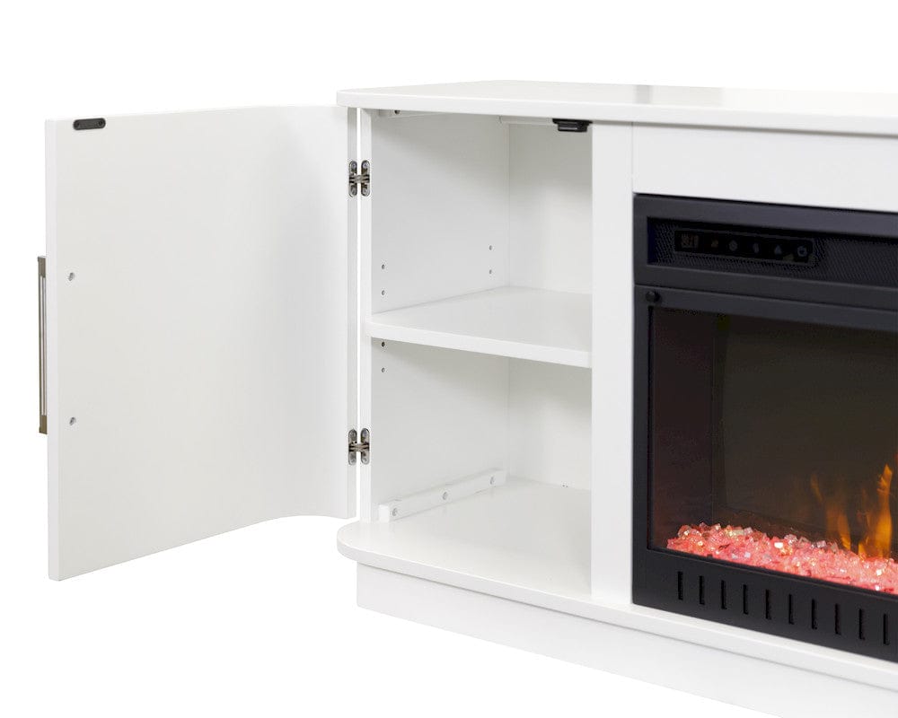 Martin Furniture - Uptown - Modern 76" Fireplace Console, Entertainment Storage, TV Stand, Fully Assembled, White - IMUP370FPW view 4
