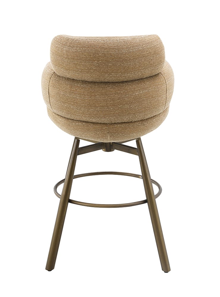 ACME Furniture - Jena - Counter Height Chair w/Swivel - Taupe Chenille & Bronze - DN03808 view 4