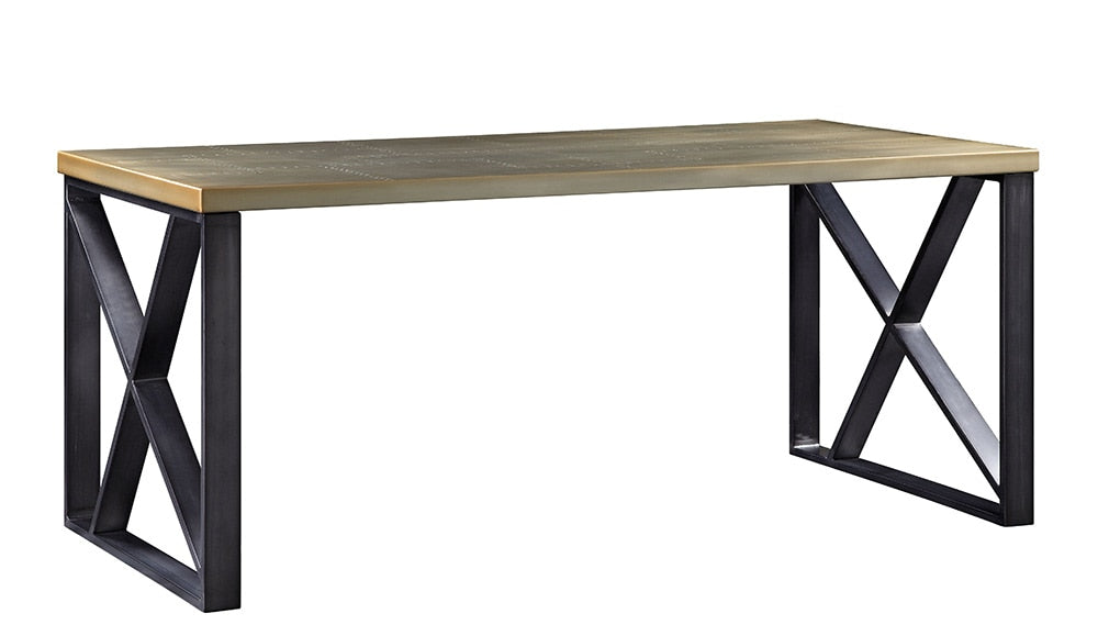 ACME Furniture - Jennavieve Executive Writing Desk - Gold Aluminum - 92550 veiw 3