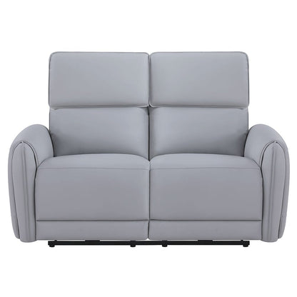 ACME Furniture - Jeromie - Power Motion Loveseat  w/USB Port  - Gray Synthetic Leather - LV03336 view 2