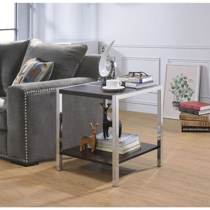 ACME Furniture - Jethro - End Table - Espresso & Chrome - 84647 view 2