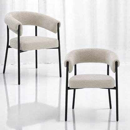 ACME Furniture - Jirina - Arm Chair (Set of 2) - Beige Chenille & Black  - DN03676 view 6