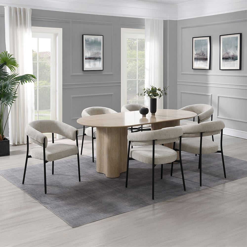 ACME Furniture - Jirina - Arm Chair (Set of 2) - Beige Chenille & Black  - DN03676 view 7