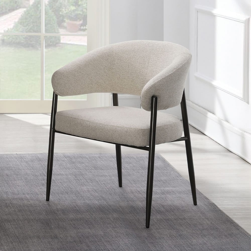 ACME Furniture - Jirina - Arm Chair (Set of 2) - Beige Chenille & Black  - DN03679 view 5