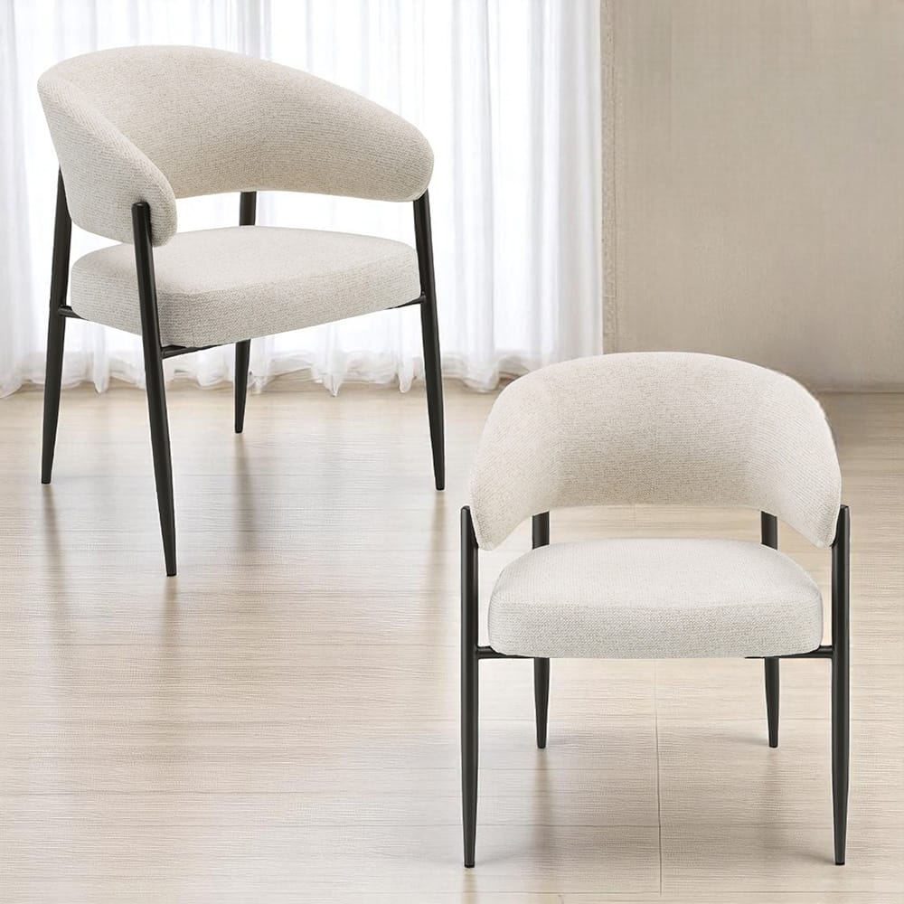 ACME Furniture - Jirina - Arm Chair (Set of 2) - Beige Chenille & Black  - DN03679 view 6
