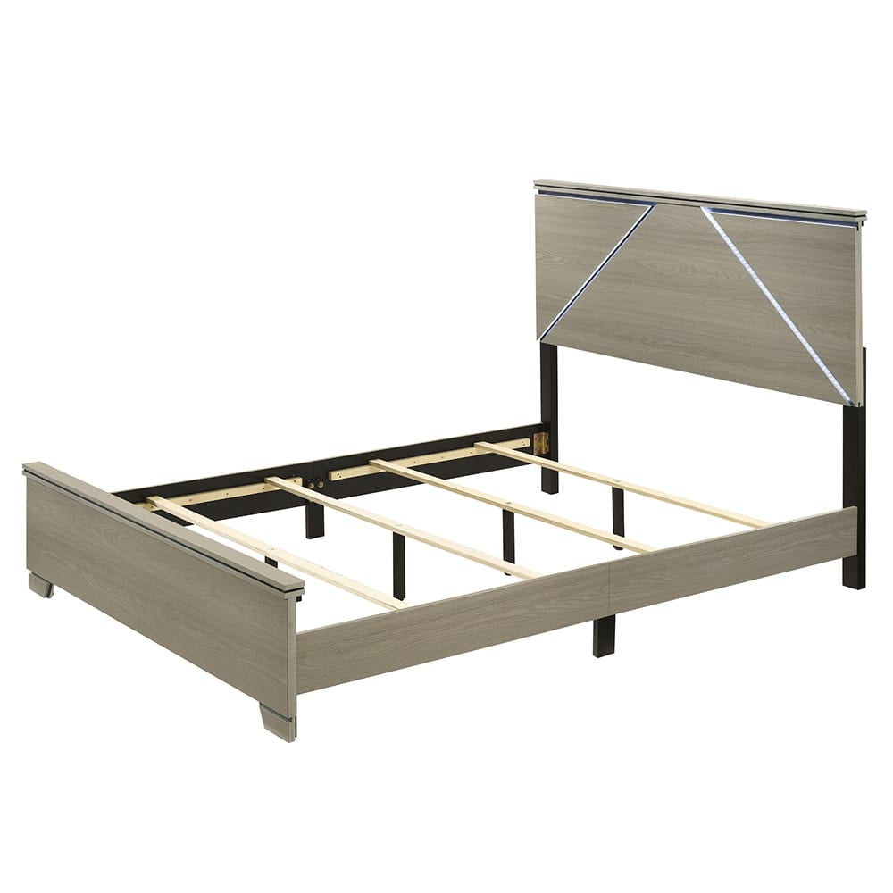 ACME Furniture - Joanna - Queen Bed w/LED - Weathered Gray  - BD05142Q view 1