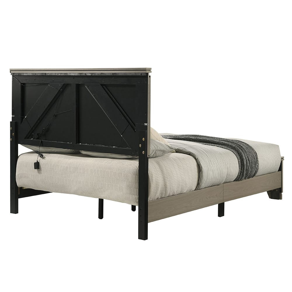 ACME Furniture - Joanna - Queen Bed w/LED - Weathered Gray  - BD05142Q view 4