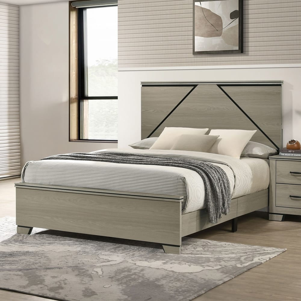 ACME Furniture - Joanna - Queen Bed w/LED - Weathered Gray  - BD05142Q view 5