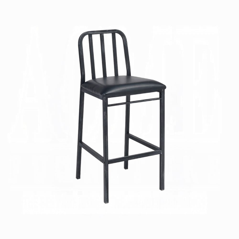 ACME Furniture - Jodie - Bar Chair (Set of 2) - Black Synthetic Leather & Antique Black - 71992 view 1