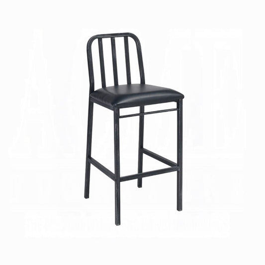 ACME Furniture - Jodie - Bar Chair (Set of 2) - Black Synthetic Leather & Antique Black - 71992 view 1