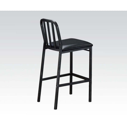 ACME Furniture - Jodie - Bar Chair (Set of 2) - Black Synthetic Leather & Antique Black - 71992 view 2
