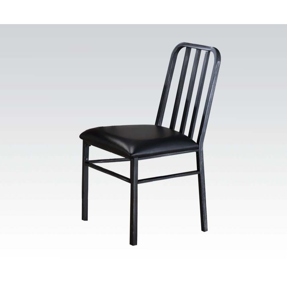 ACME Furniture - Jodie - Side Chair (Set of 2) - Black Synthetic Leather & Antique Black - 71997 view 1